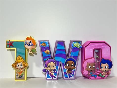 Bubble Guppies Party, Bubble Guppies, Bubble Guppies Decor, 3D Letter ...