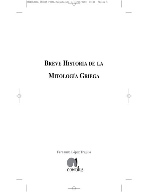 breve historia de la mitología griega