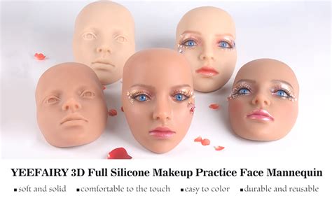 Yeefairy 3d Full Silicone Face For Makeup Practice New Upgrade Female Face Eye