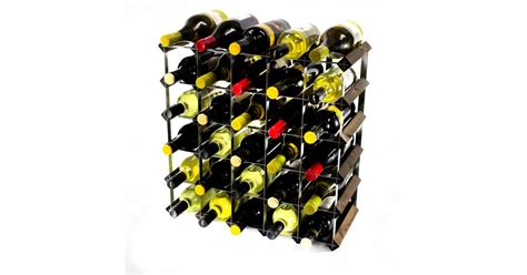 Classic Bottle Dark Oak Wine Rack Ready Assembled Cranville