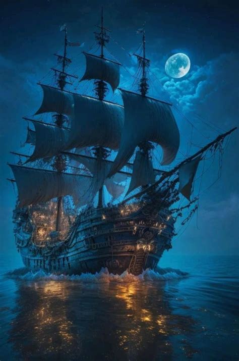 Battleship ship night moonlight war – Artofit