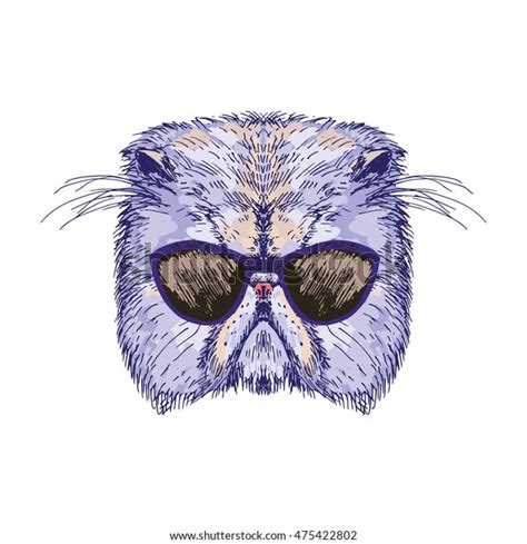 Hand Drawn Cat Sunglasses Vector Illustration Stock Vector Royalty Free 475422802 Shutterstock