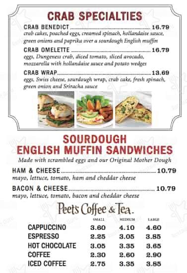 Menu at Boudin Bakery, San Francisco, 160 Jefferson St Lower Level