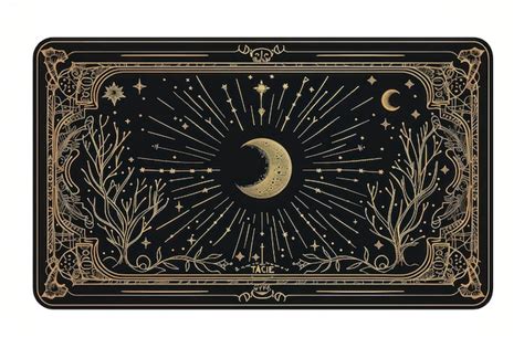 Mystical Moon Tarot Card Design Premium AI Generated Image