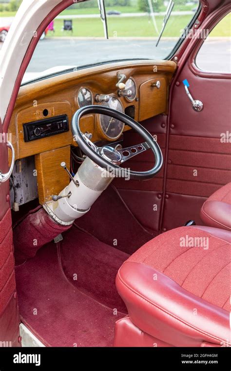 The customized interior of a classic Dodge Stock Photo - Alamy