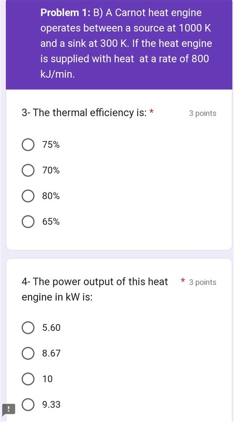 Solved Problem B A Carnot Heat Engine Operates Between Chegg