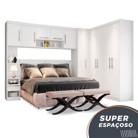 Guarda Roupas Casal Modulado Completo Queen 10 Portas Star Branco