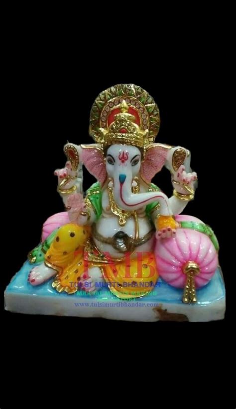 Multicolor Jaipur White Marble Ganesha Statue Size 1 Feet At Rs 25990