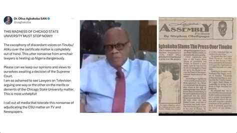 Olisa Agbakoba Then And Now Youtube