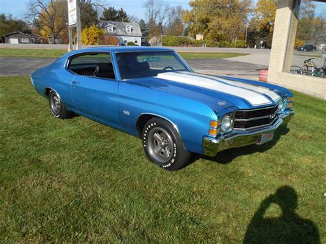 1971 Chevy Chevelle Malibu Ss Blue Cobalt Classic American Muscle Cars