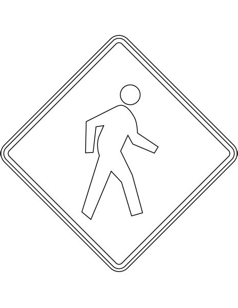 Watch For Pedestrians Crossing Sign In New Zealand Coloring Page