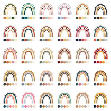 Rainbow boho color palette set 35973574 Vector Art at Vecteezy