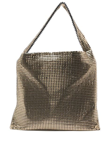 Rabanne Pixel Metallic Tote Bag In Gold ModeSens