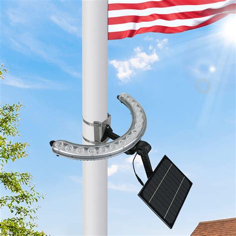 Amazon RAYSLIT Flag Pole Light Solar Powered Flag Pole Solar