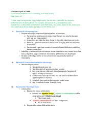 Lab Exam 2 Study Guide S19 Docx Exam Date April 3rd 2019 Exam