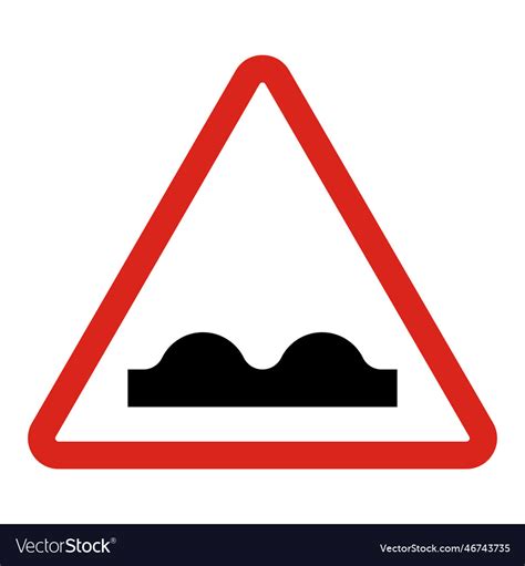 Bumpy road sign uneven road sign red triangle Vector Image