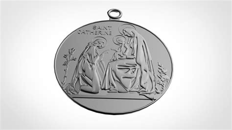 St. Catherine Siena Medal - 3D Print Model by Chtazi