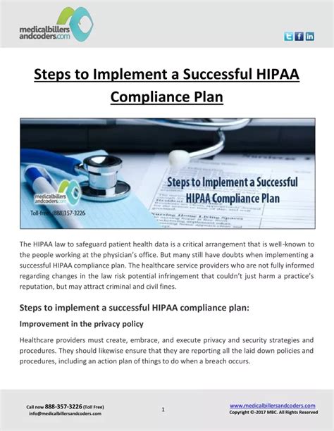 Ppt Steps To Implement A Successful Hipaa Compliance Plan Powerpoint