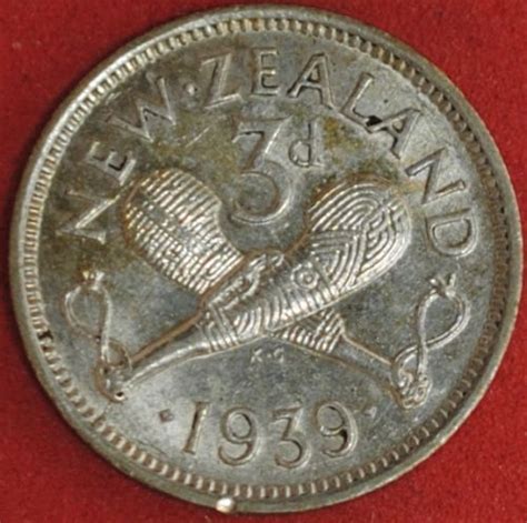 1939 New Zealand Threepence AU For Sale Buy Now Online Item 769144