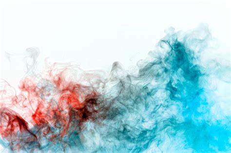 Humo Que Se Encrespa Multicolor Vapor Azul Rojo Encrespados En Formas