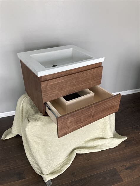 Custom Floating Walnut Bath Vanity Etsy