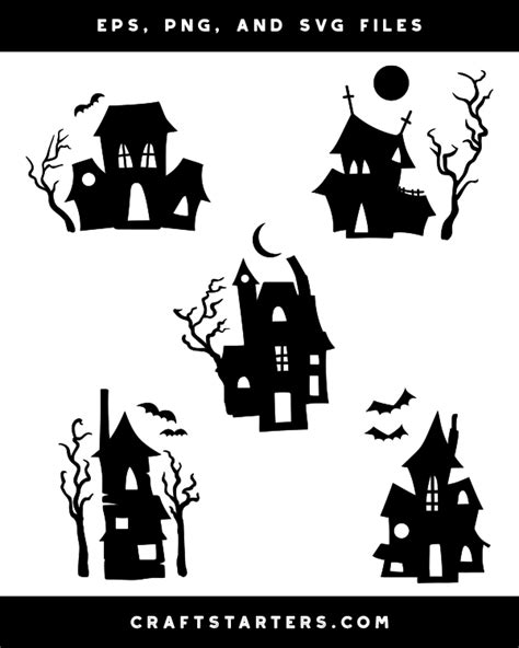 Haunted House Silhouette Clip Art