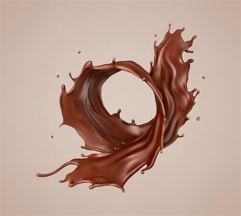 Premium Vector Realistic Liquid Chocolate Splash Melted Chocolate