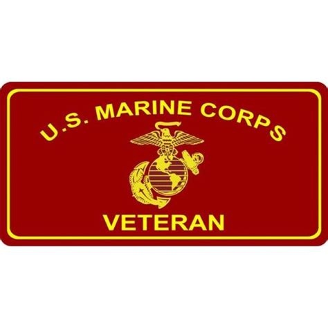 US Marine Corps Veteran License Plate - Devil Dog Depot