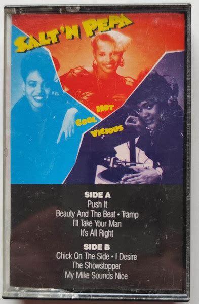 Salt N Pepa Hot Cool And Vicious Cassette White O 5o O Diagonal Corners Album 1986