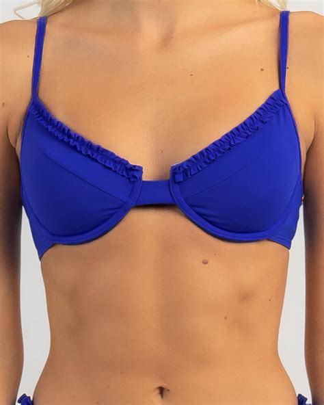 Shop Kaiami Ann Marie Underwire Bikini Top In Dazzling Blue Fast Shipping And Easy Returns