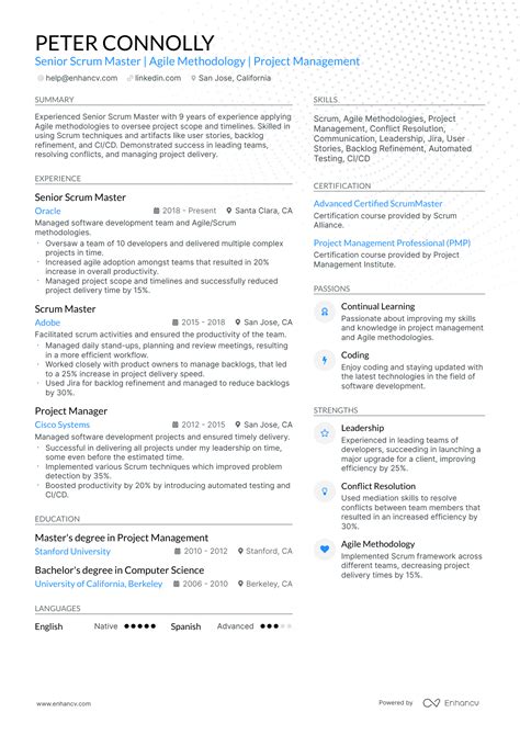 10 Senior Scrum Master Resume Examples And Guide For 2025