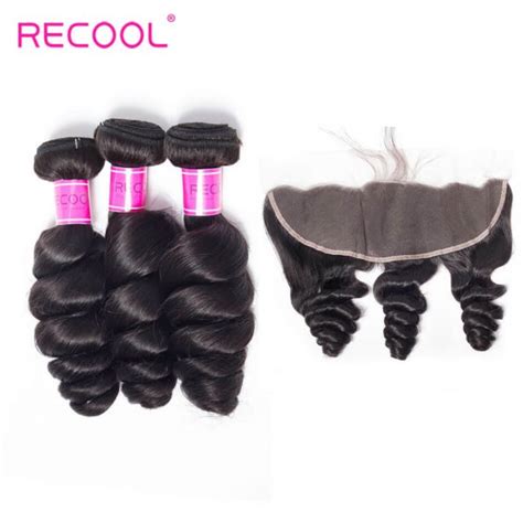 Brazilian Loose Deep Hair Bundles With Lace Frontal Sale Recool Hair