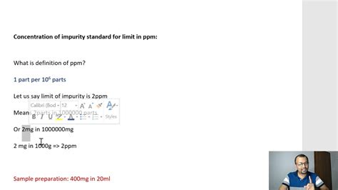 How To Calculate Impurity Concentration With Respect To Sample