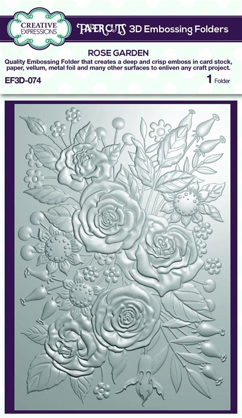 Creative Expressions 5 In X 7 In 3d Embossing Folder Rose Garden Ef3d 074