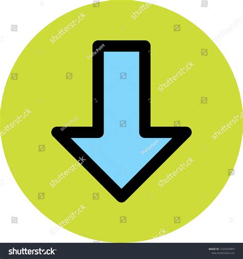 Vector Down Arrow Icon Stock Vector Royalty Free 1325254907