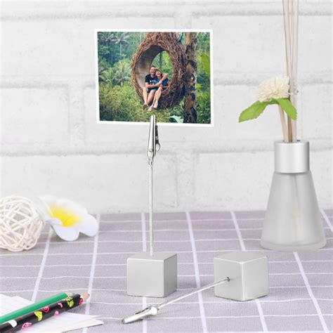 Tinksky Pcs Cube Base Memo Photo Holder Paper Note Clip