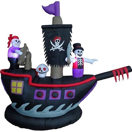 Amazon Foot Long Halloween Inflatable Pirate Ship With Skeletons