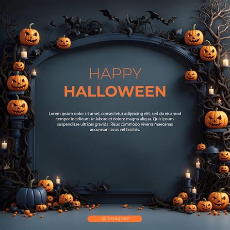 Premium PSD | Template poster with halloween design