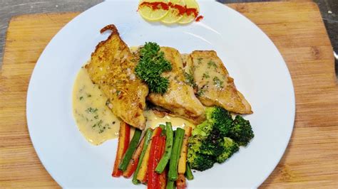 Grilled Fish Fillet With Lemon Butter Sauce