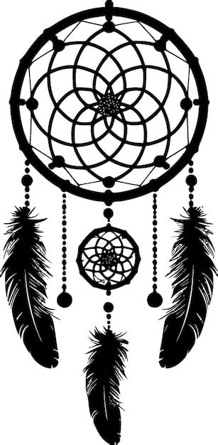 Premium Vector Dream Catcher Black And White Vector Illustration