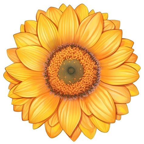 Un Girasol Sobre Un Fondo Blanco Vector Premium