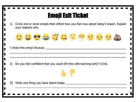 Emoji Exit Ticket For Learner Feedback Teaching Resources