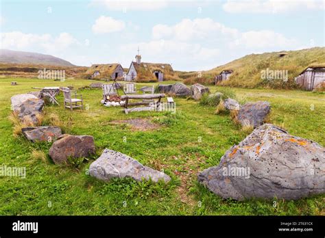 Exterior Of Reconstructed Buildings And Church L Anse Aux Meadows