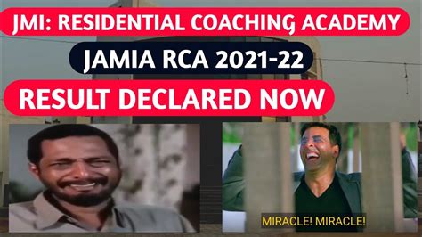 Jamia Rca Result Declared 2021 Jamia Rca Result Jmi Rca Result 2021