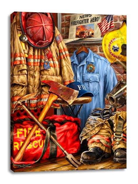 Firefighter Canvas Wall Art - Glow Decor