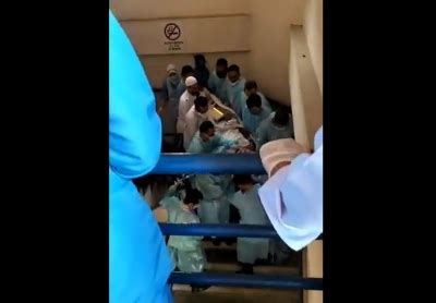 Patients transferred by stairs in Melaka Hospital due to lift breakdown ...