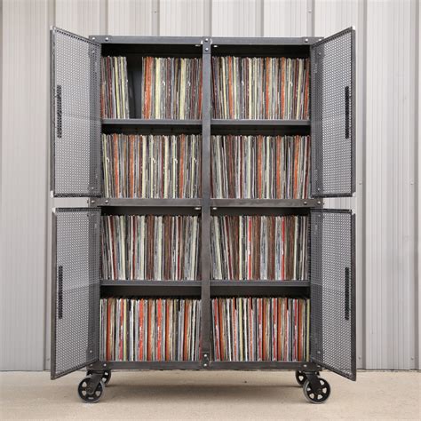 Cambridge Vinyl Record Storage Cabinet – Modern Industrial Furniture