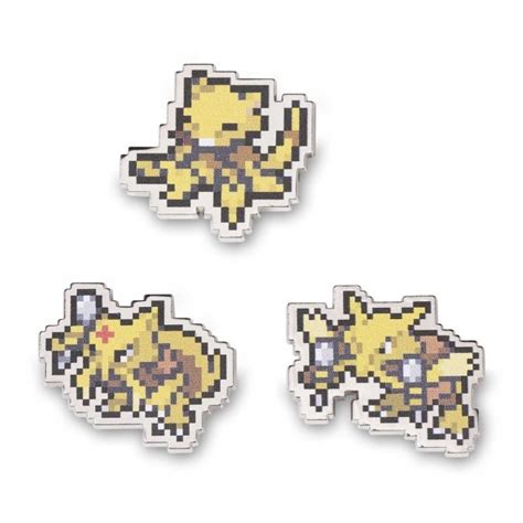 Abra Kadabra Alakazam Pokémon Pixel Pins 3 Pack Pokémon Center