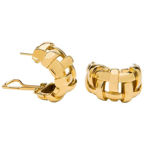 Tiffany And Co Gold Basket Weave Hoop Earrings At 1stdibs Gold