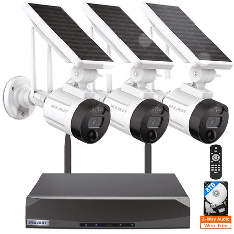 【2-Way Audio & Solar Powered】 Wirelesss Outdoor Security Camera Solar ...